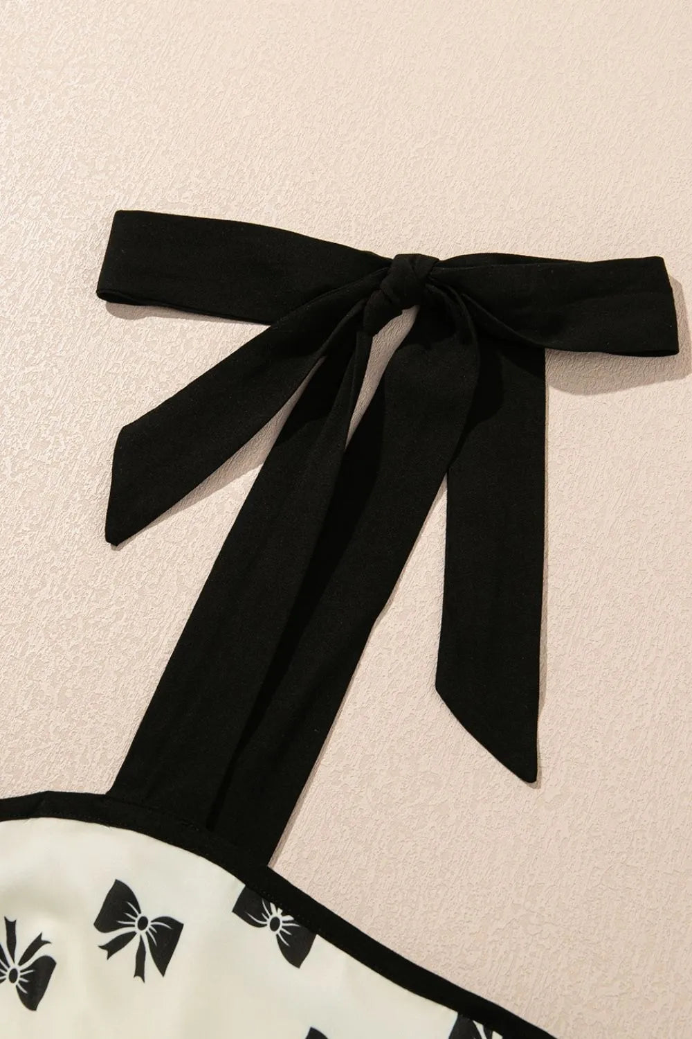 Bow Knot Color Contrast Trim Tied Straps Mini Dress Simply Love