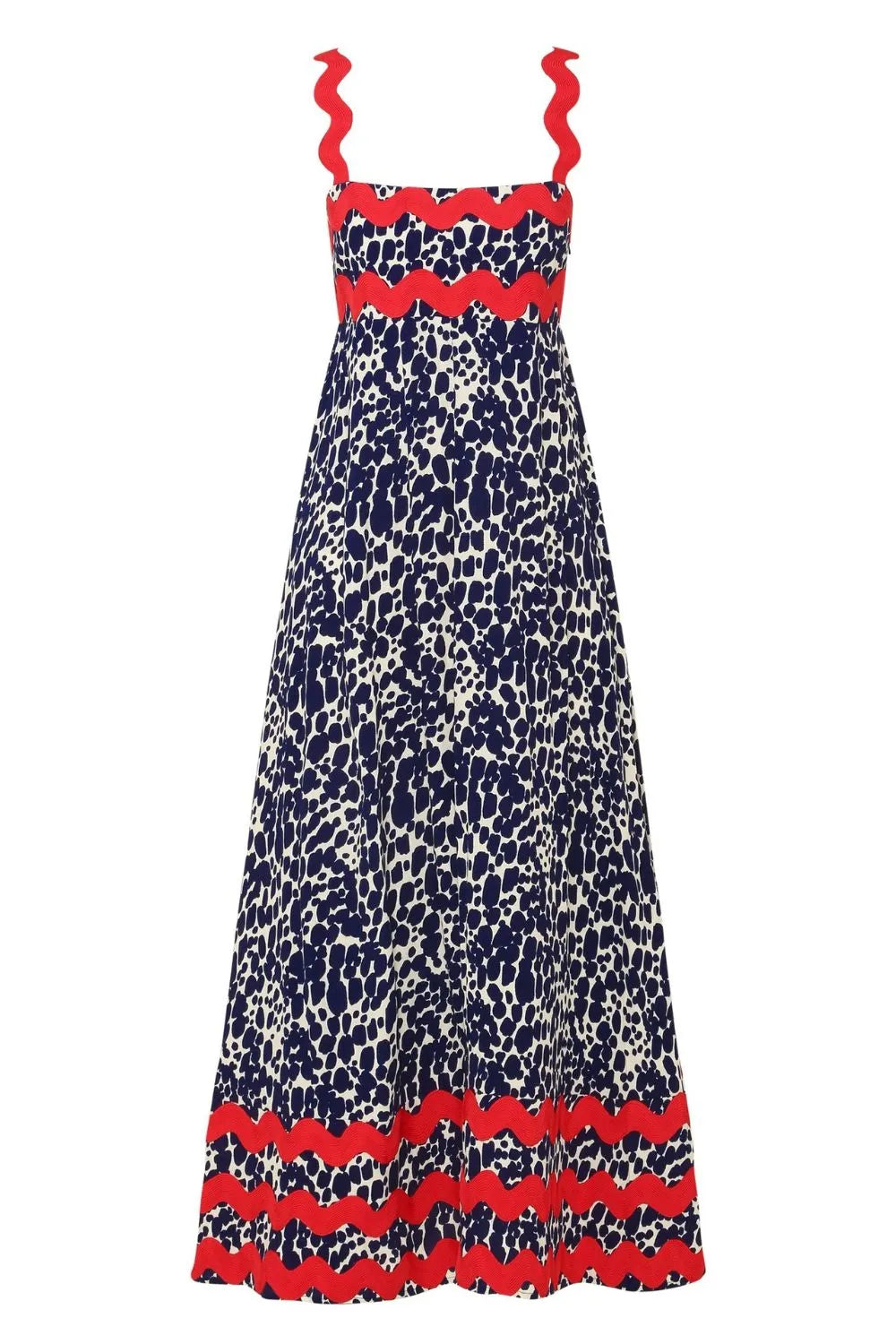 Printed Square Neck Wide Strap Maxi Dress DAME BOHEME