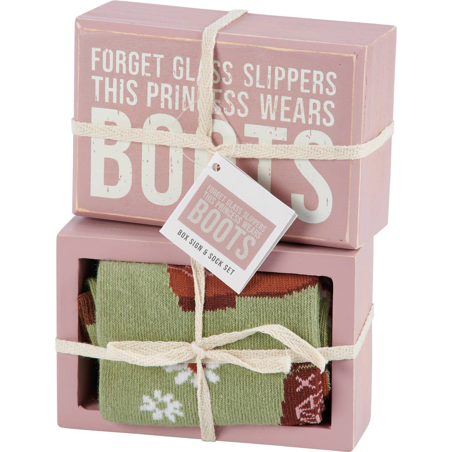 Princess Wears Boots Box Sign And Sock Set DAME BOHEME