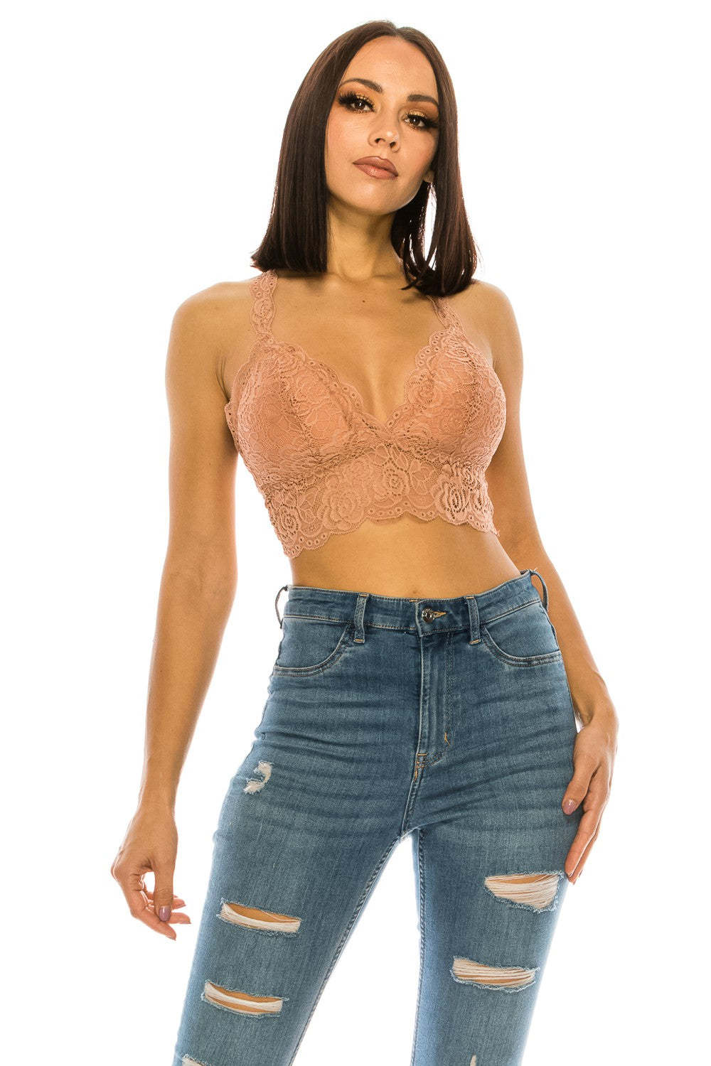 Lace Racerback Bralette Crop Top Annva USA
