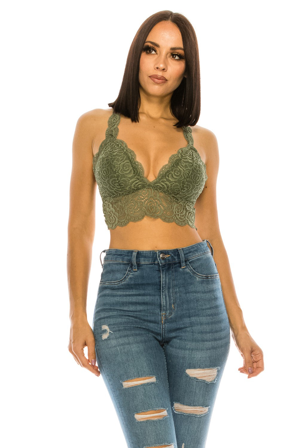 Lace Racerback Bralette Crop Top Annva USA