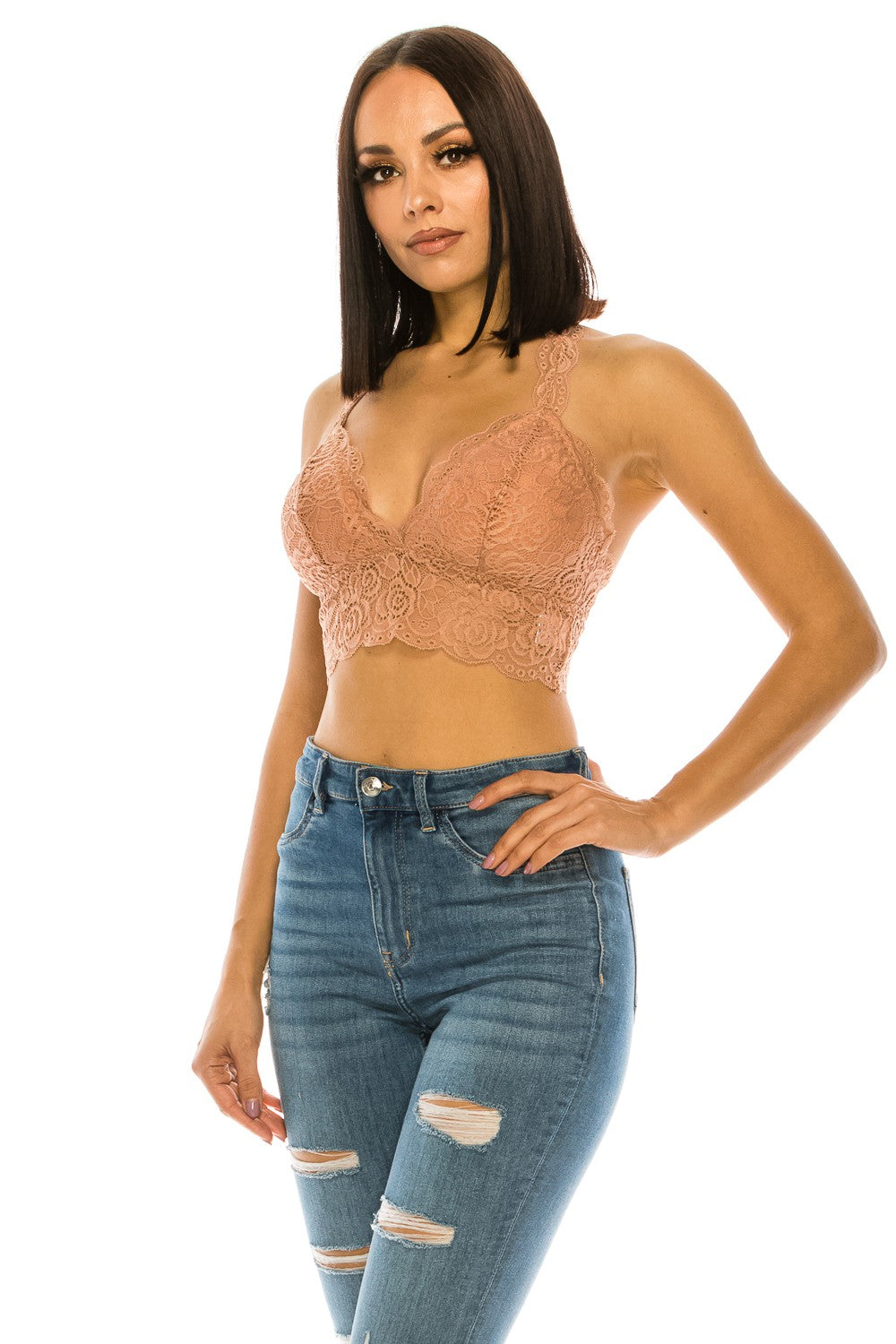 Lace Racerback Bralette Crop Top Annva USA