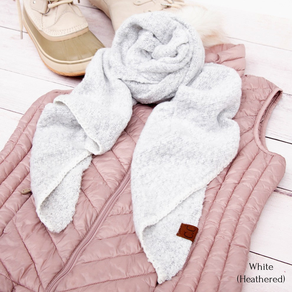 CC Oblong Bias Draped Boucle Ultra-Soft Scarves Aili's Corner