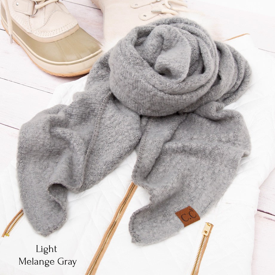 CC Oblong Bias Draped Boucle Ultra-Soft Scarves Aili's Corner