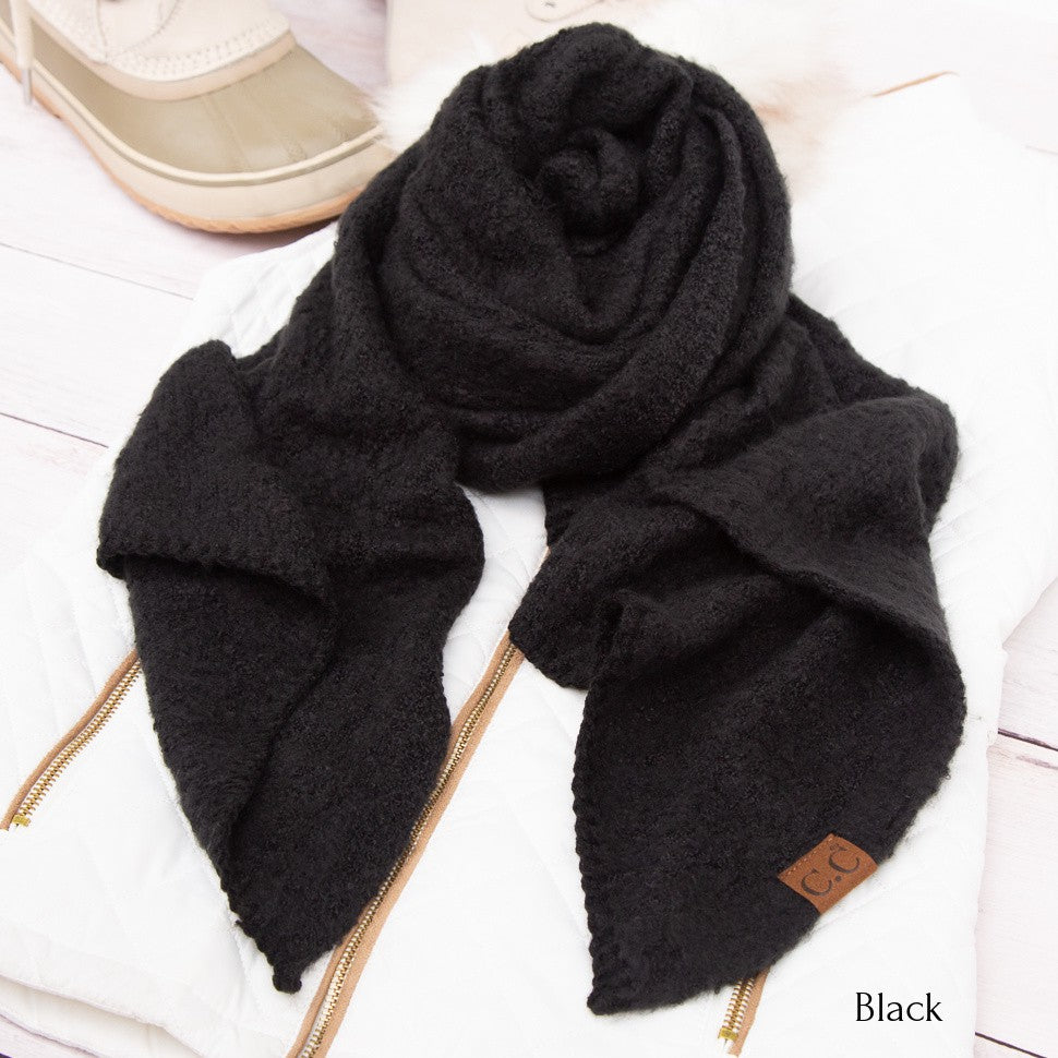 CC Oblong Bias Draped Boucle Ultra-Soft Scarves Aili's Corner
