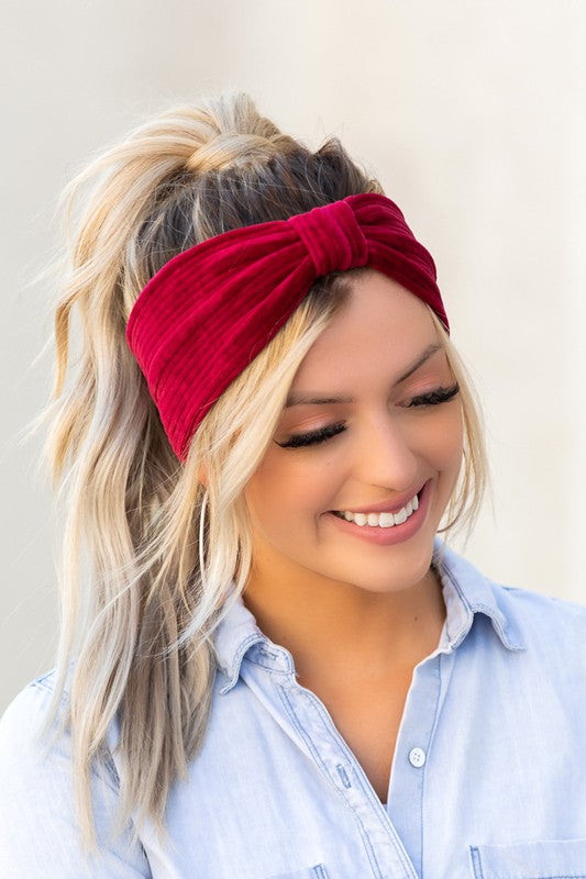 Soft Corduroy Knotted Headwrap Aili's Corner