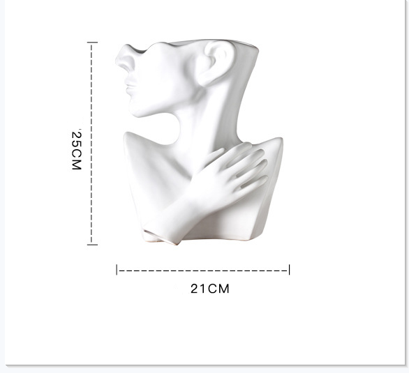 Modern Nordic Style Creative Portrait Vase Human Head Flower Vases Decorative Ornaments Resin Home Flowers Art Decor DAME BOHEME