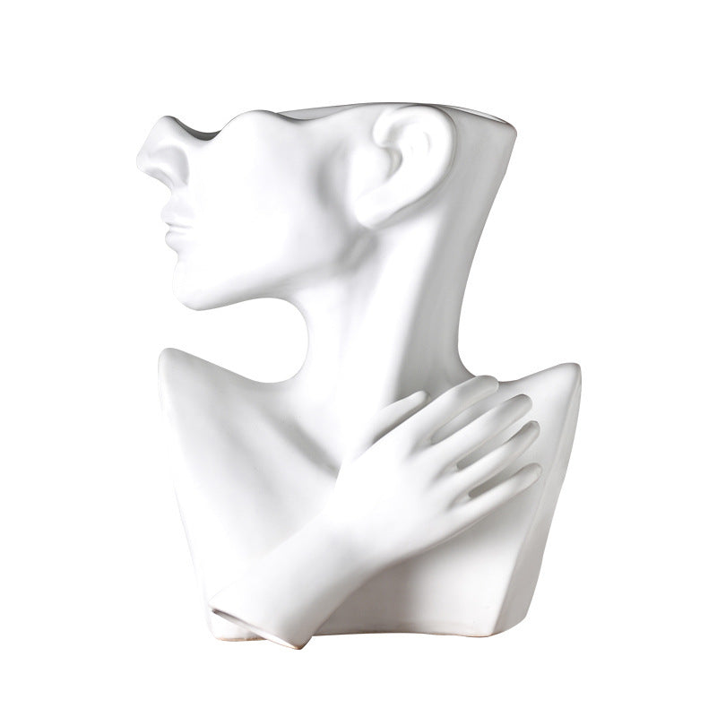 Modern Nordic Style Creative Portrait Vase Human Head Flower Vases Decorative Ornaments Resin Home Flowers Art Decor DAME BOHEME