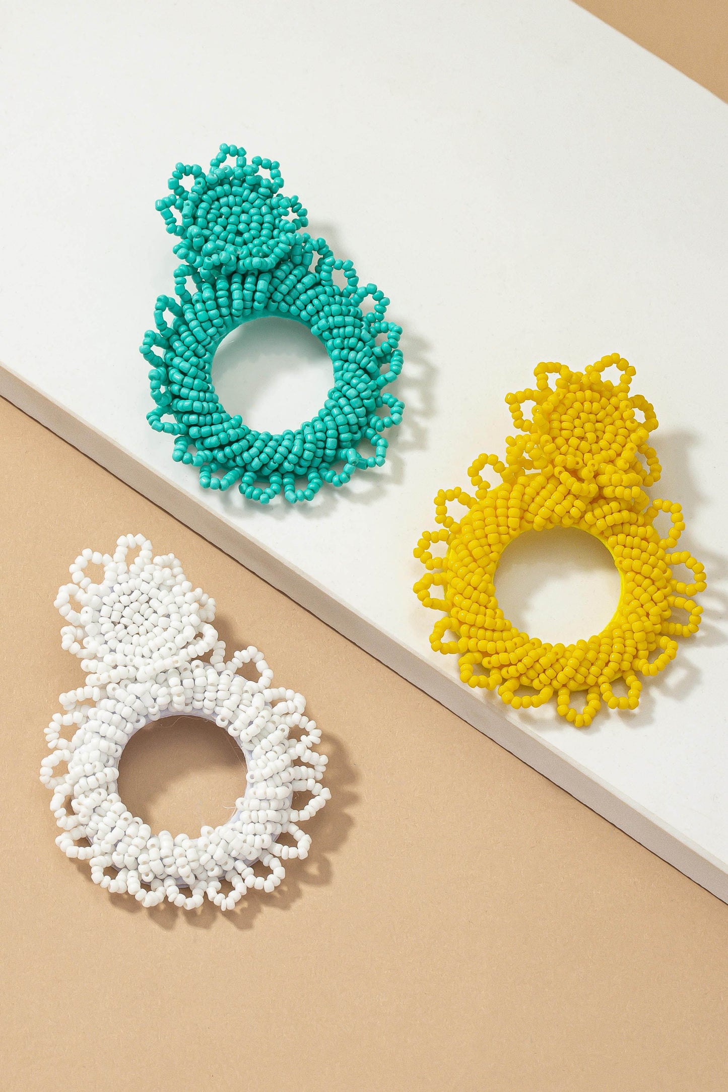 Handmade statement seed bead earrings DAME BOHEME