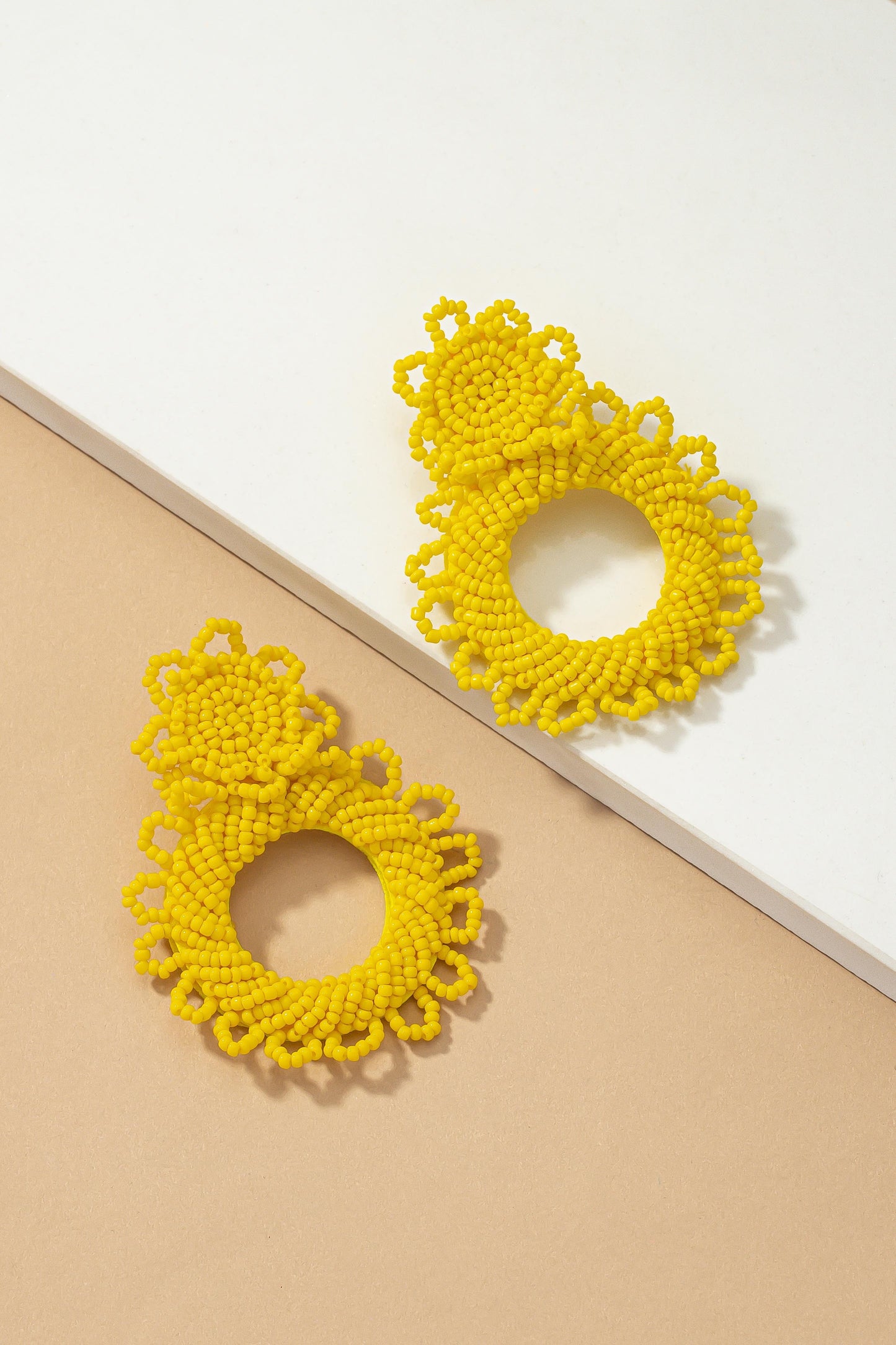 Handmade statement seed bead earrings DAME BOHEME