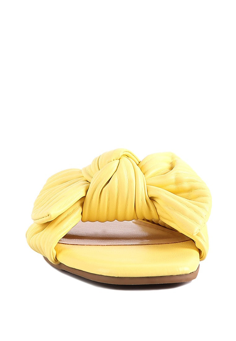 Little Jane Textured Bow Cushioned Slider Flats