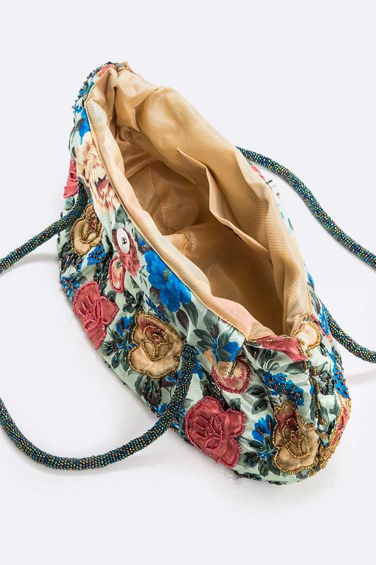 Flower Seed Beads Shoulder Bag DAME BOHEME