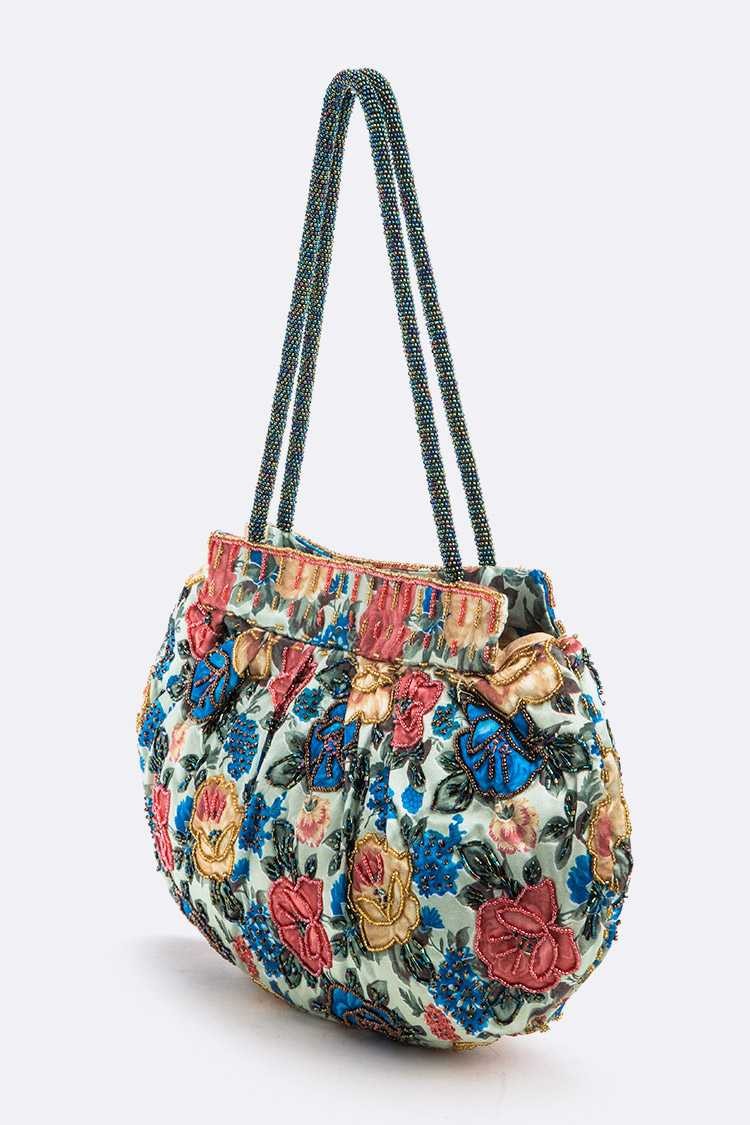 Flower Seed Beads Shoulder Bag DAME BOHEME