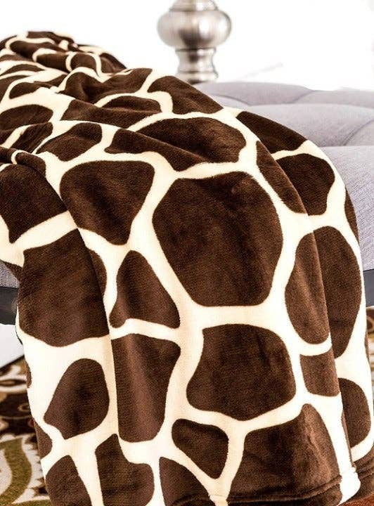 Giraffe Super Soft Cozy Bed Throw Flannel Blanket DAME BOHEME