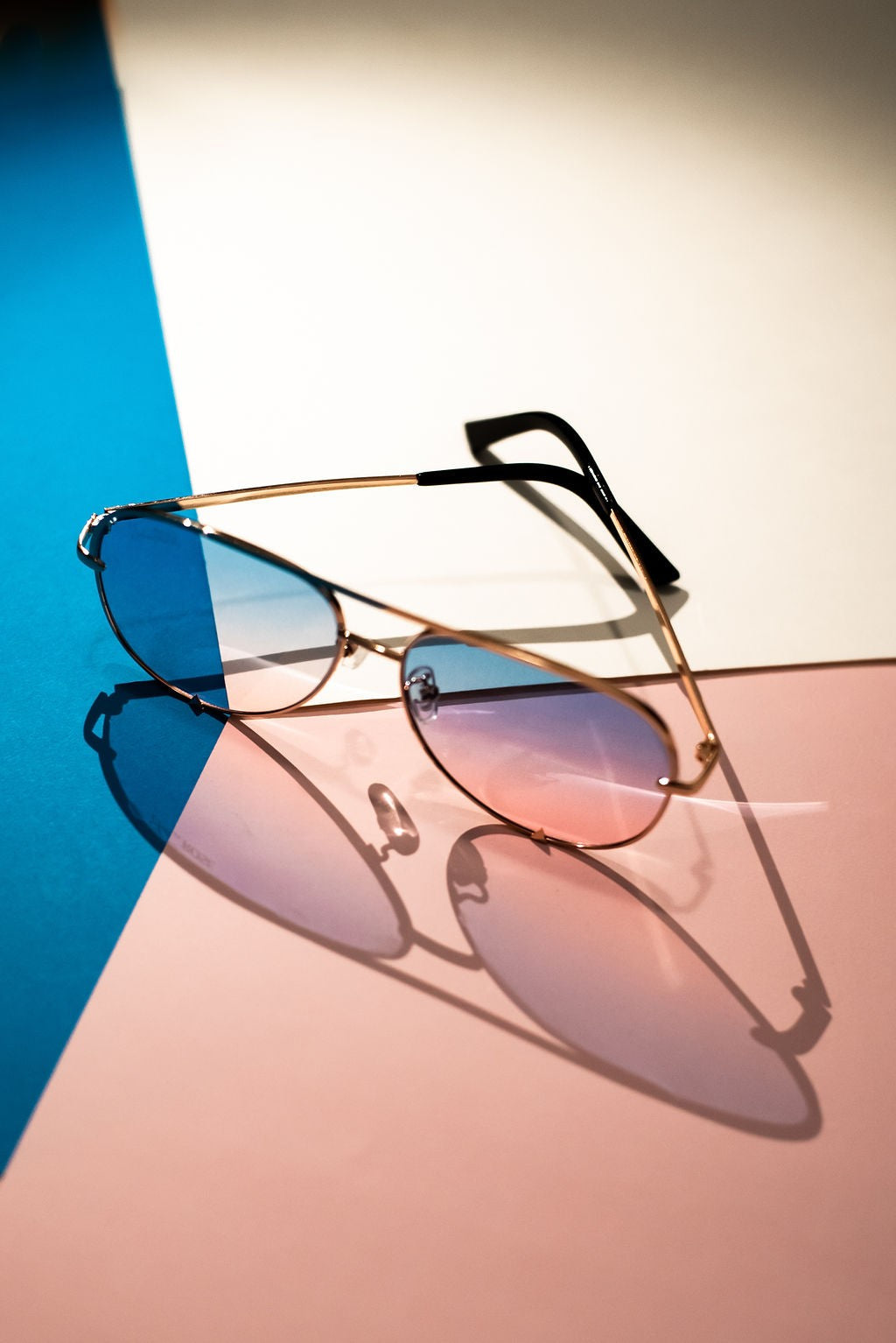Gold Blue Pink Aviator Sunglasses Julia Rose
