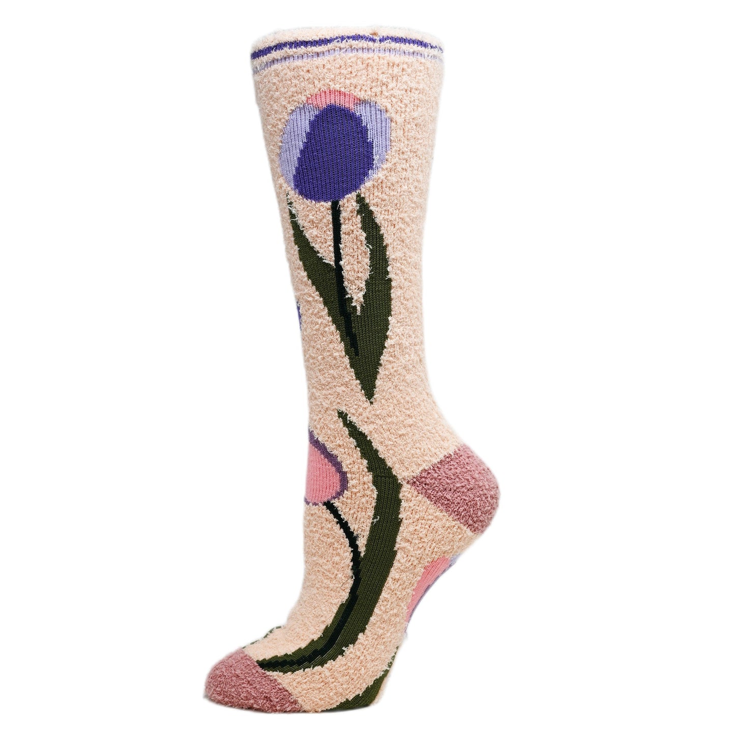 Julia - Tulips Women's Fuzzy Crew Socks Oooh Yeah Socks