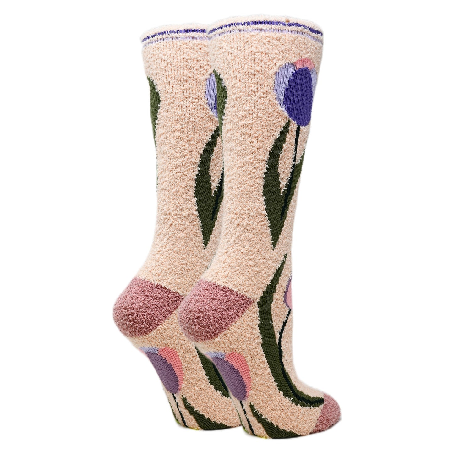 Julia - Tulips Women's Fuzzy Crew Socks Oooh Yeah Socks