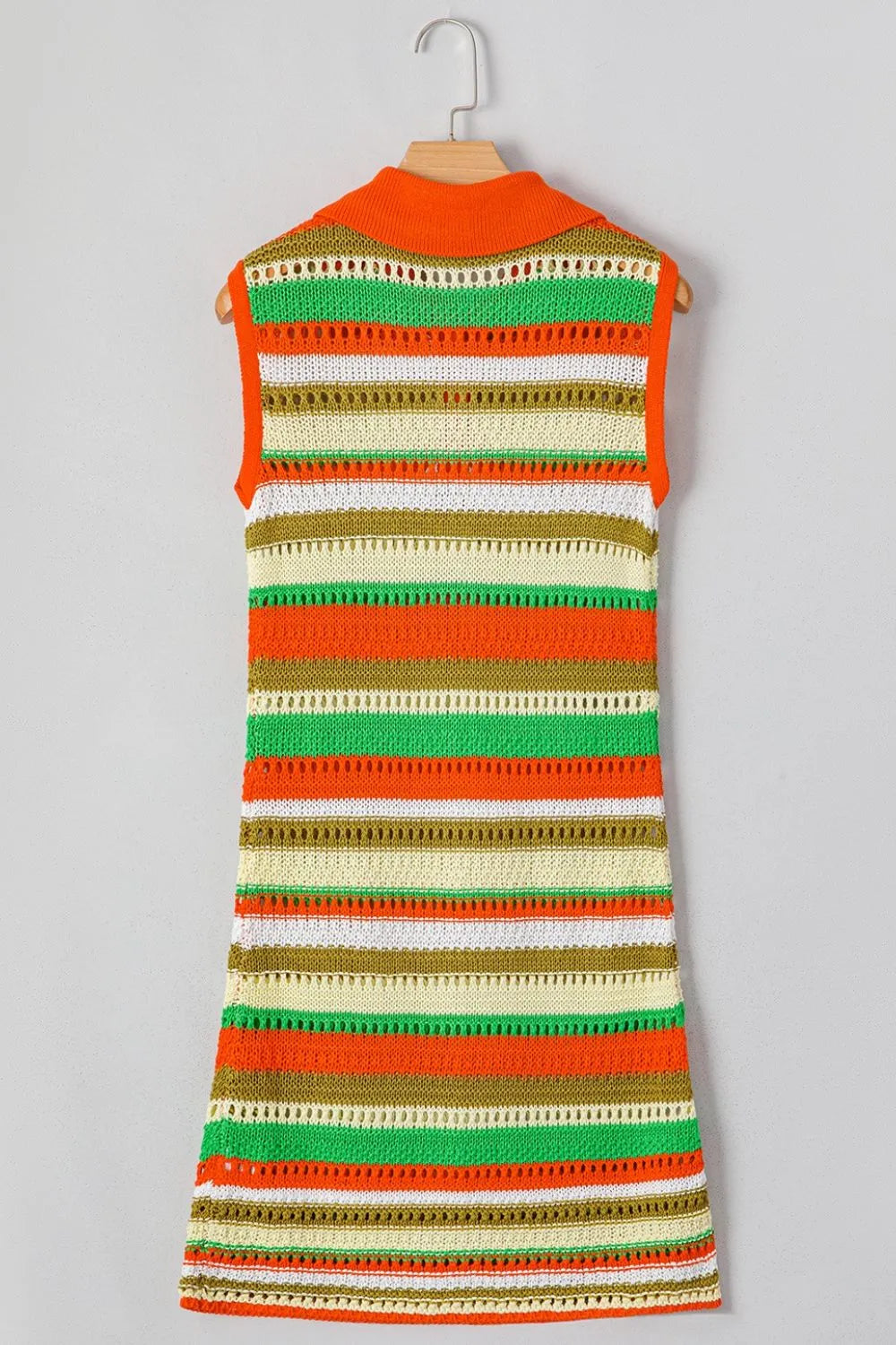 Openwork Stripe Sleeveless Sweater Dress DAME BOHEME