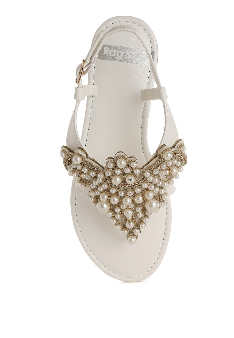 Nayasa Pin Buckle Pearls Embellished Flats Rag Company