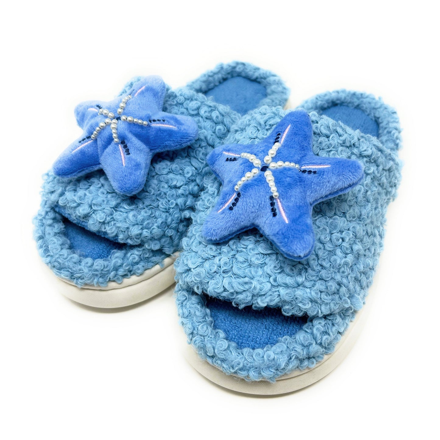 Ocean Blue Starfish Women's Slide on Slippers Oooh Yeah Socks