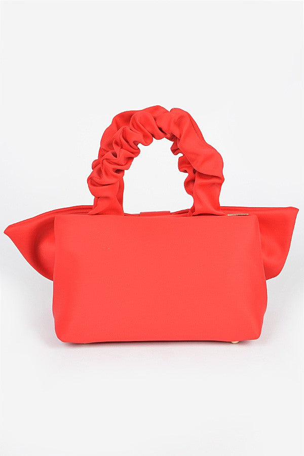Crinkle Handle Large Bow Tie Clutch Bag Artini Accessories