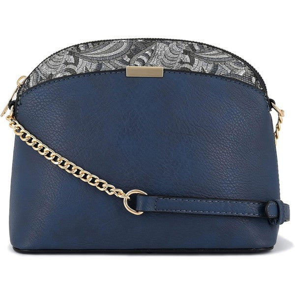 Paisley Accent Small Dome Boho Crossbody Bag Fashion World