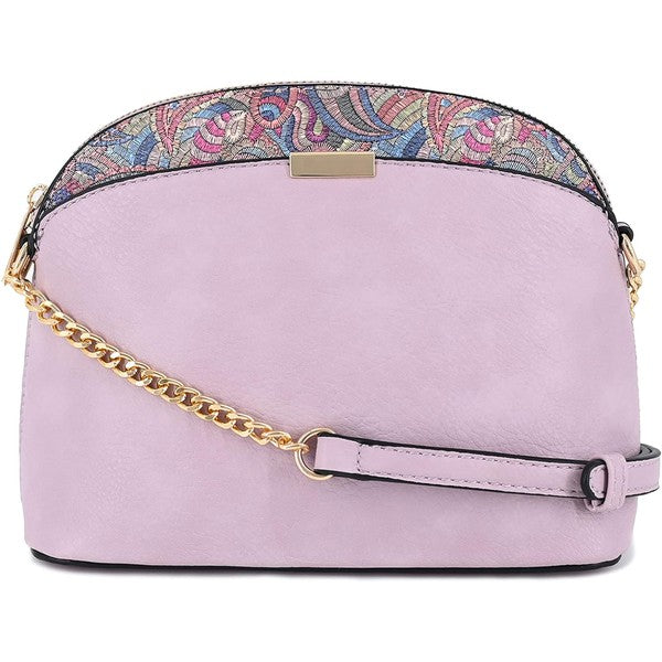 Paisley Accent Small Dome Boho Crossbody Bag Fashion World