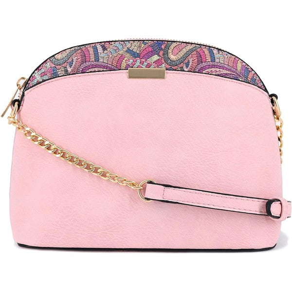Paisley Accent Small Dome Boho Crossbody Bag Fashion World