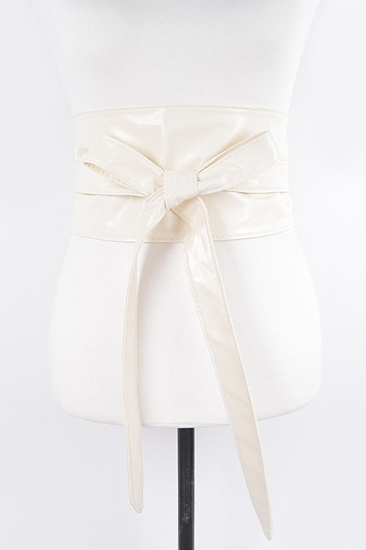 Faux Leather Wrap Around Obi Belt Artini Accessories