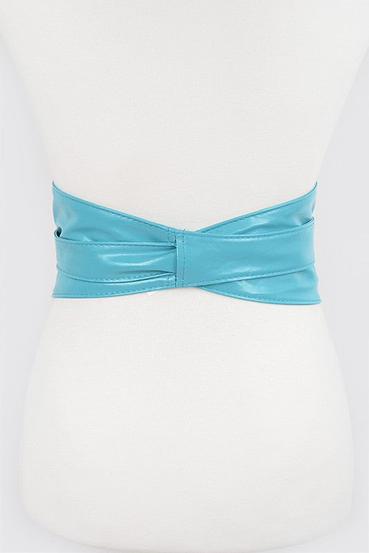 Faux Leather Wrap Around Obi Belt Artini Accessories