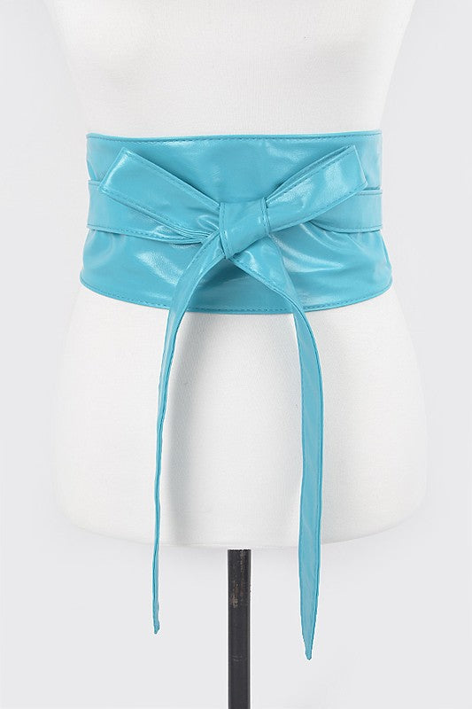 Faux Leather Wrap Around Obi Belt Artini Accessories