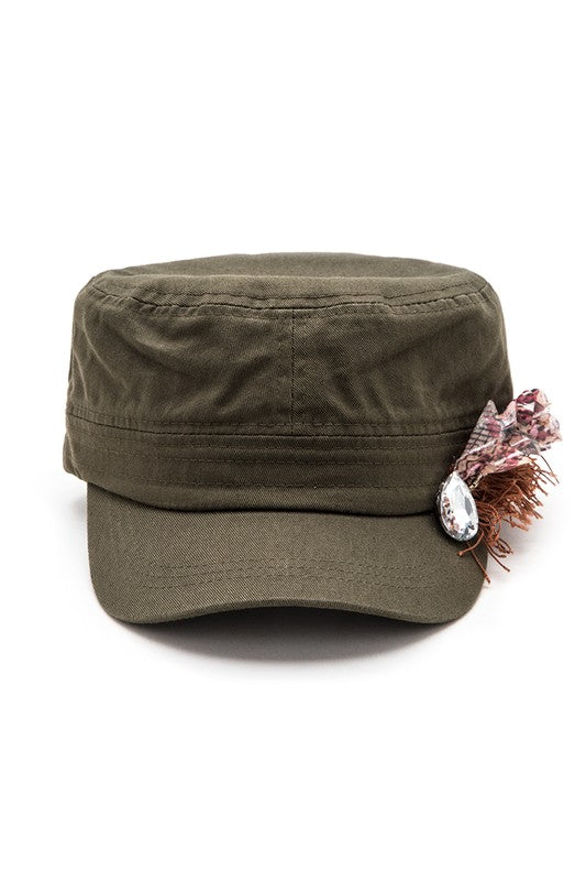 Crystal Lace Embellished Cadet Hat LA Jewelry Plaza