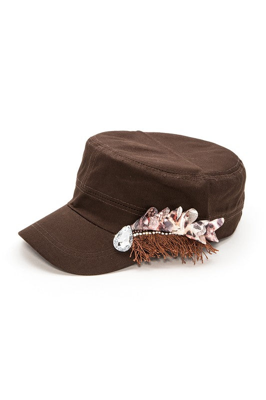 Crystal Lace Embellished Cadet Hat LA Jewelry Plaza