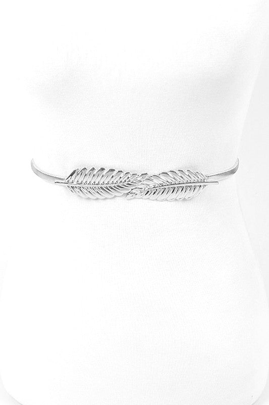 Double Leaf Elastic Metal Belt Artini Accessories
