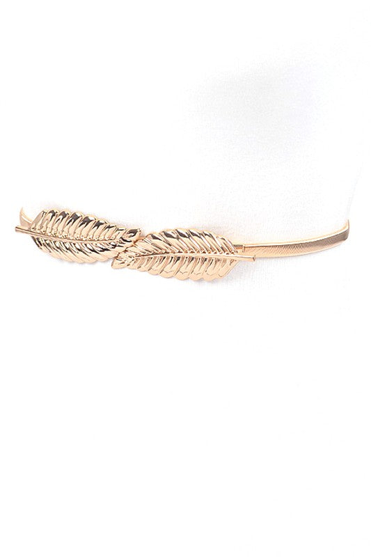 Double Leaf Elastic Metal Belt Artini Accessories
