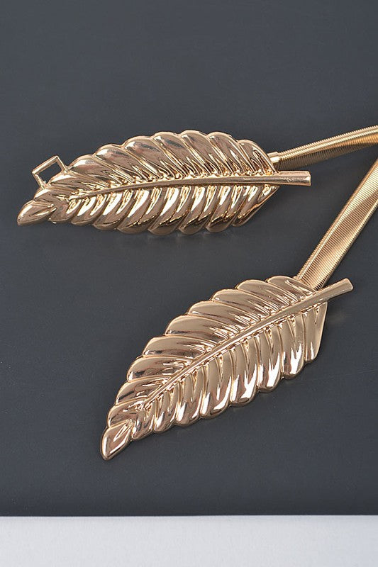 Double Leaf Elastic Metal Belt Artini Accessories