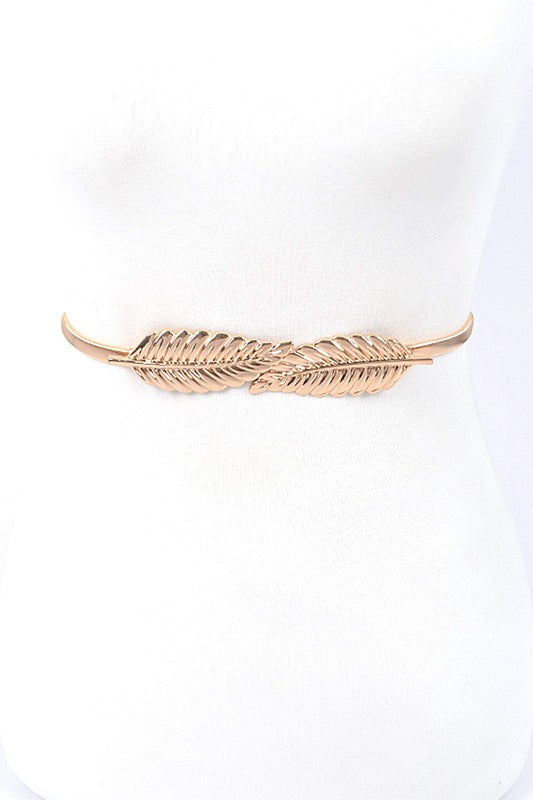 Double Leaf Elastic Metal Belt Artini Accessories