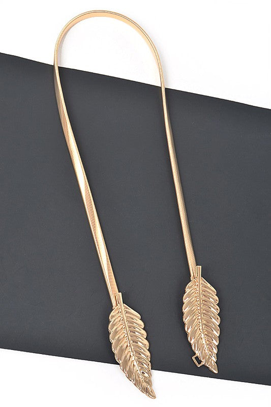 Double Leaf Elastic Metal Belt Artini Accessories