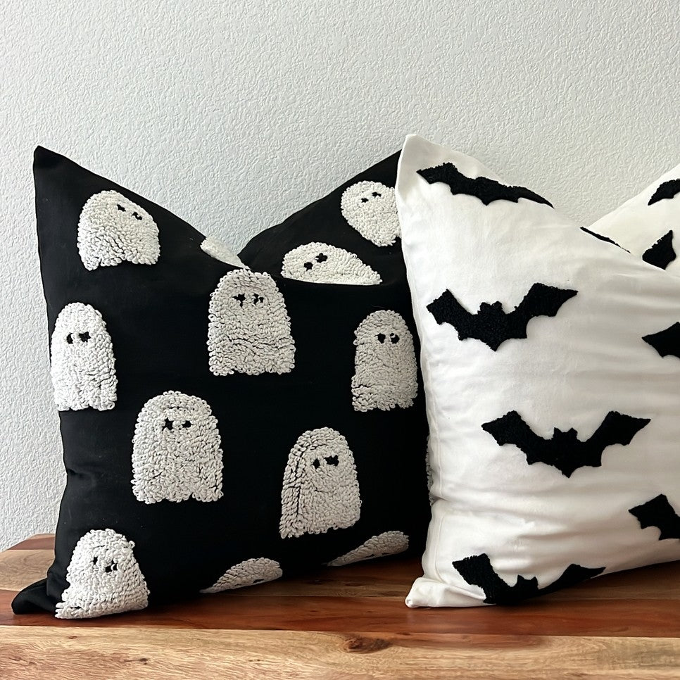 Halloween Throw Pillow Covers - Bats, Ghosts DAME BOHEME
