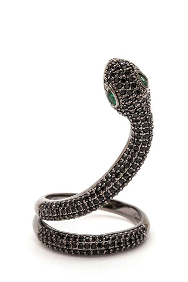 Micro Pave CZ Adjustable Snake Ring LA Jewelry Plaza