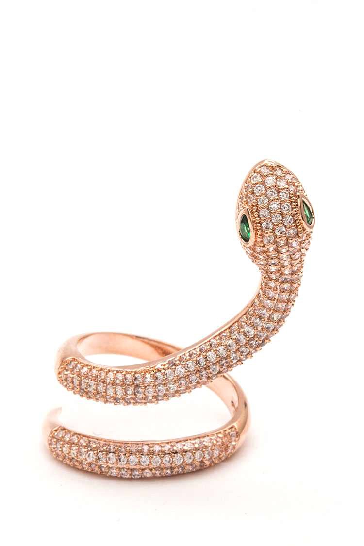 Micro Pave CZ Adjustable Snake Ring LA Jewelry Plaza