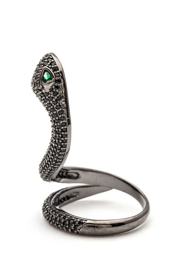 Micro Pave CZ Adjustable Snake Ring LA Jewelry Plaza