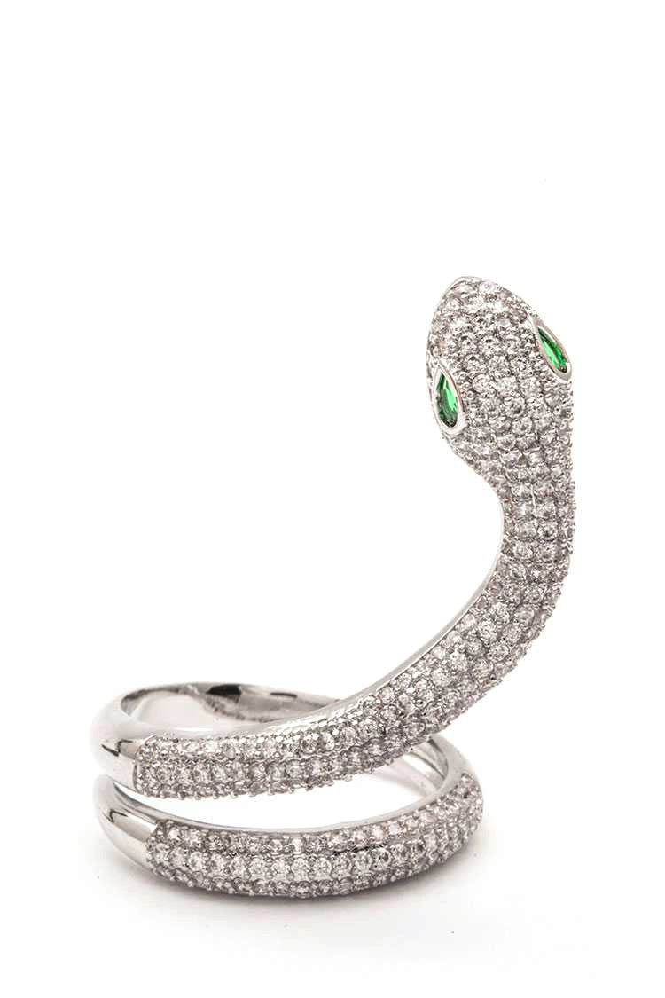 Micro Pave CZ Adjustable Snake Ring LA Jewelry Plaza