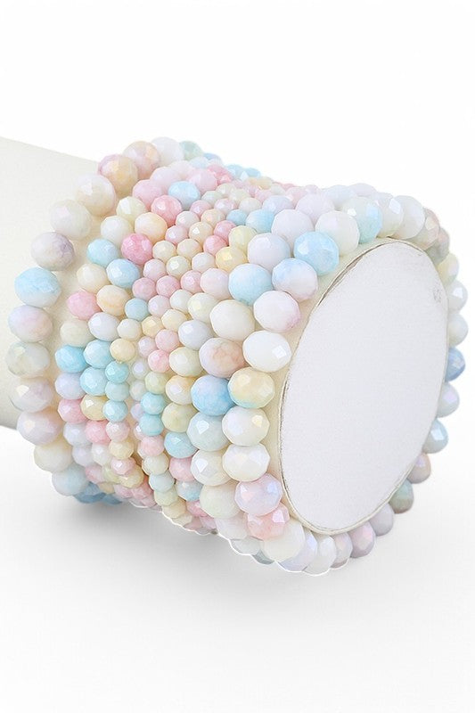 Mix Shades Layered Stretch Bracelet Set LA Jewelry Plaza