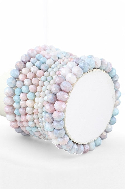 Mix Shades Layered Stretch Bracelet Set LA Jewelry Plaza