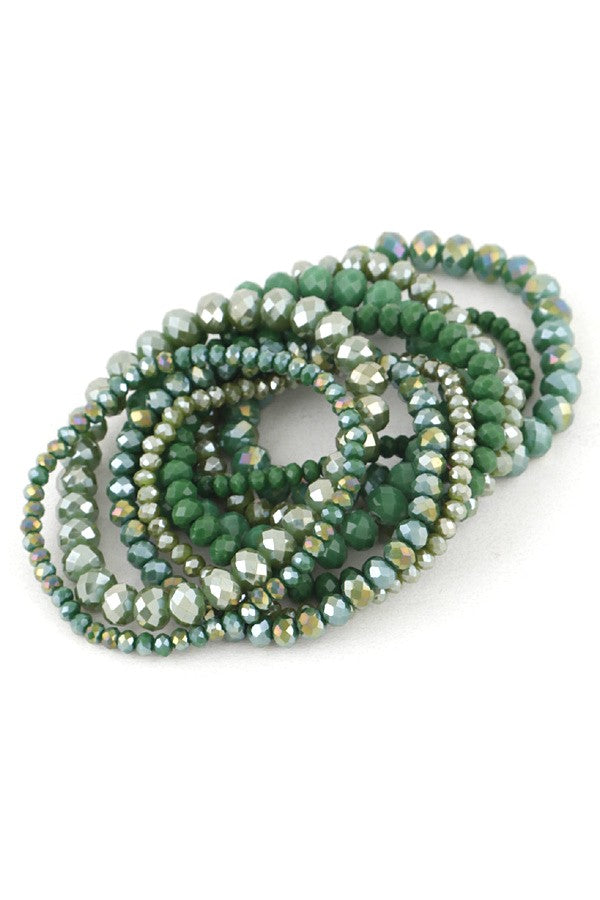 Mix Shades Layered Stretch Bracelet Set LA Jewelry Plaza