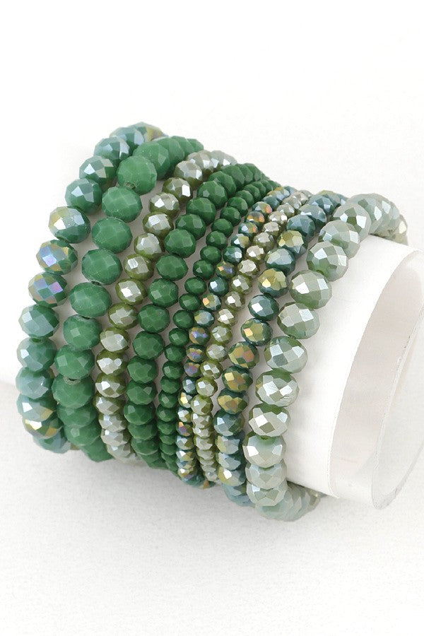 Mix Shades Layered Stretch Bracelet Set LA Jewelry Plaza