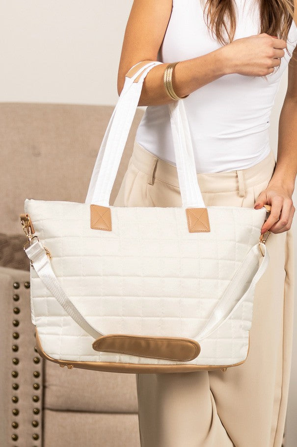 Mila Quilted Traveler Tote with Mini Clutch - 2 Piece Set Aili's Corner