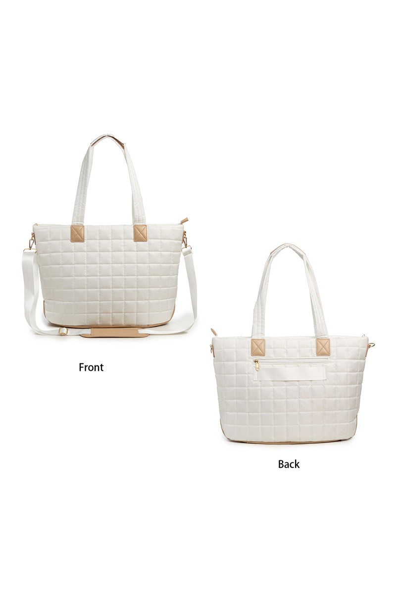 Mila Quilted Traveler Tote with Mini Clutch - 2 Piece Set Aili's Corner