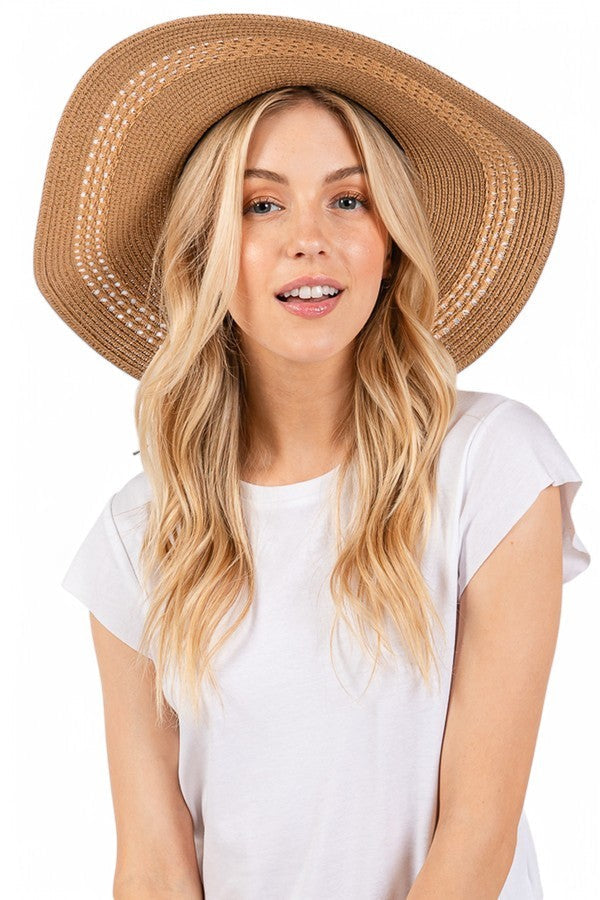 Evil Eye Hatband Floppy Straw Sun Hat LA Jewelry Plaza